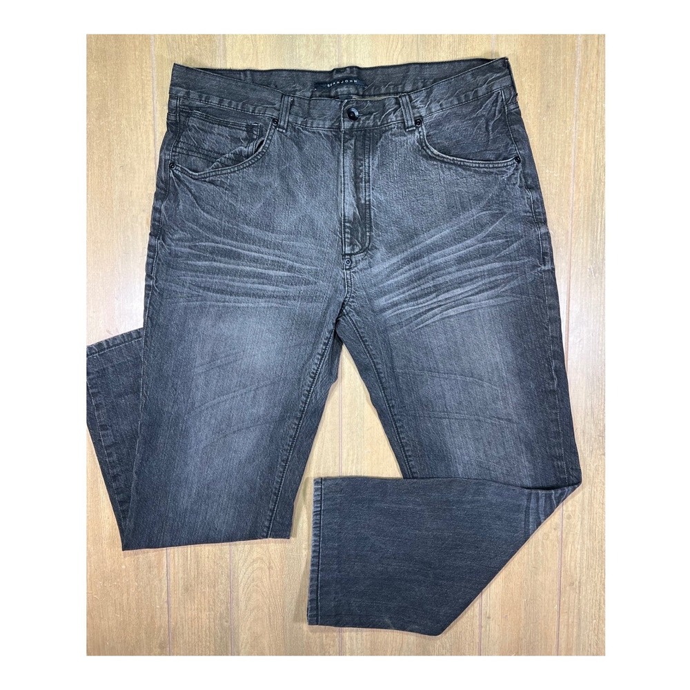 Sean John Mens Relaxed Fit Washed Black Denim Jeans‎ Size 38x30Streetwear Baggy